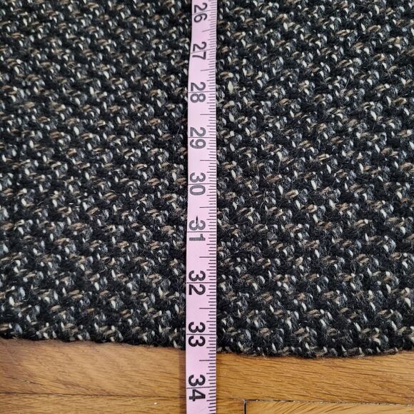 David Benjamin Vintage 80s Wool and Leather Double Breasted Tweed Coat Size 14 - Picture 9 of 10